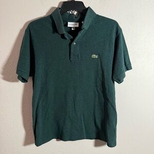Men’s M Green Lacoste Classic Fit Preppy Academia Casual Office Polo
